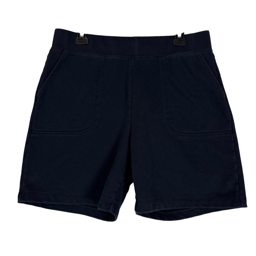 Lands' End Shorts Kids 10-12 Blue Fleece Sweat Elastic Waist Pull On Casual